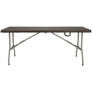 Flash Furniture DAD-FT-180Z-GG Rectangular Folding Table w/ Brown Rattan Top, 29"H thumbnail 2