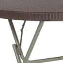 Flash Furniture DAD-FT-80R-GG 31 1/2" Round Folding Table w/ Brown Plastic Rattan Pattern Top, 30 1/4"H thumbnail 7
