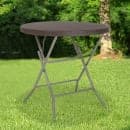 Flash Furniture DAD-FT-80R-GG 31 1/2" Round Folding Table w/ Brown Plastic Rattan Pattern Top, 30 1/4"H thumbnail 9