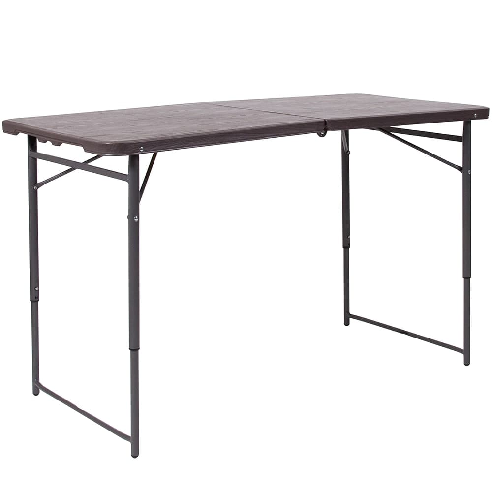 Flash Furniture DAD-LF-122Z-GG Rectangular Folding Table w/ Wood Grain Plastic Top - 48-1/4"W x 23-1/2"D x 29-1/2"H