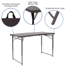 Flash Furniture DAD-LF-122Z-GG Rectangular Folding Table w/ Wood Grain Plastic Top - 48-1/4"W x 23-1/2"D x 29-1/2"H thumbnail 6