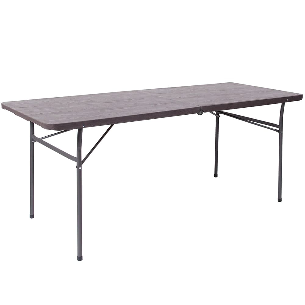 Flash Furniture DAD-LF-183Z-GG Rectangular Folding Table w/ Wood Grain Plastic Top - 72"W x 30"D x 29"H