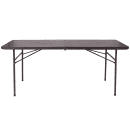 Flash Furniture DAD-LF-183Z-GG Rectangular Folding Table w/ Wood Grain Plastic Top - 72"W x 30"D x 29"H thumbnail 3