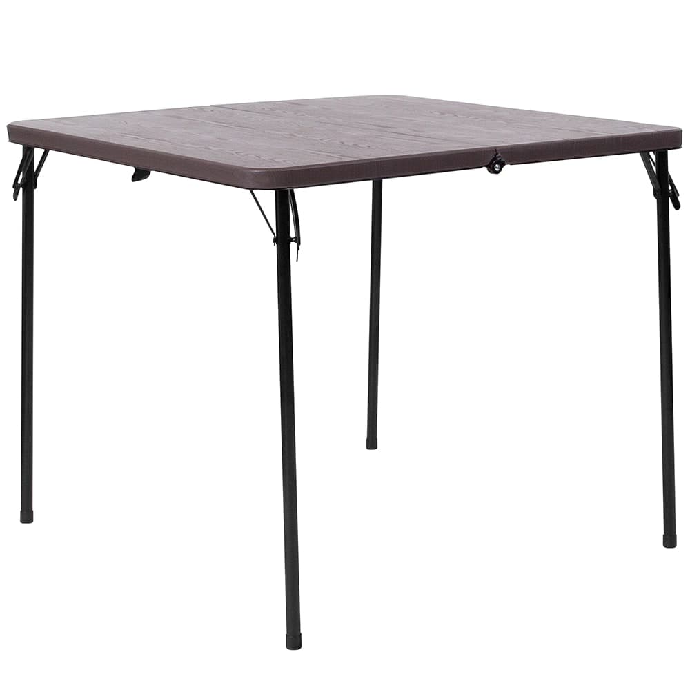 Flash Furniture DAD-LF-86-GG 34" Square Folding Table w/ Wood Grain Plastic Top, 28 1/2"H