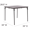 Flash Furniture DAD-LF-86-GG 34" Square Folding Table w/ Wood Grain Plastic Top, 28 1/2"H thumbnail 2