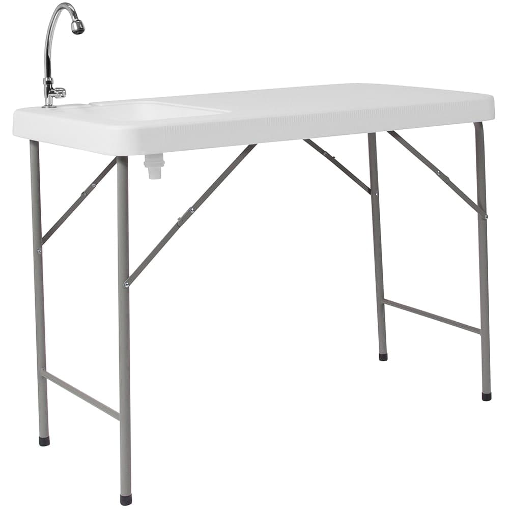 Flash Furniture DAD-PYZ-116-GG Rectangular Folding Table w/ Granite White Plastic Top - 45"W x 23"D x 34"H