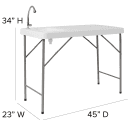 Flash Furniture DAD-PYZ-116-GG Rectangular Folding Table w/ Granite White Plastic Top - 45"W x 23"D x 34"H thumbnail 2
