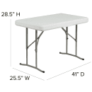 Flash Furniture DAD-YCZ-103-GG Folding Table & (2) Benches Set - White Plastic Top, 41"W x 25 1/2"D x 28 1/2"H thumbnail 2