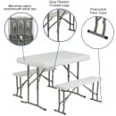 Flash Furniture DAD-YCZ-103-GG Folding Table & (2) Benches Set - White Plastic Top, 41"W x 25 1/2"D x 28 1/2"H thumbnail 6