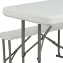 Flash Furniture DAD-YCZ-103-GG Folding Table & (2) Benches Set - White Plastic Top, 41"W x 25 1/2"D x 28 1/2"H thumbnail 7