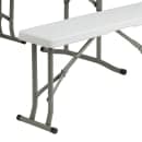 Flash Furniture DAD-YCZ-103-GG Folding Table & (2) Benches Set - White Plastic Top, 41"W x 25 1/2"D x 28 1/2"H thumbnail 8