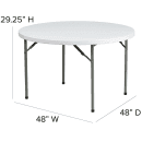 Flash Furniture DAD-YCZ-122R-GG 48" Round Folding Table w/ Granite White Plastic Top, 29 1/4"H thumbnail 2