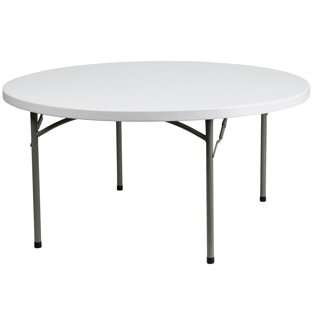 Flash Furniture DAD-YCZ-152R-GW-GG 59 3/4" Round Folding Table w/ Granite White Plastic Top, 28 3/4"H