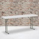 Flash Furniture DAD-YCZ-180-GW-GG Rectangular Folding Table w/ Granite White Plastic Top - 72"W x 18"D x 29"H thumbnail 4