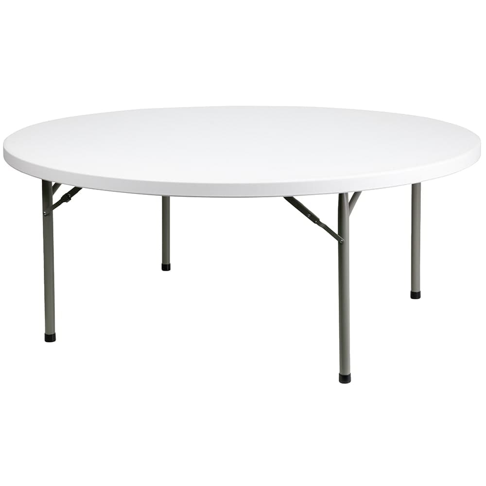 Flash Furniture DAD-YCZ-180R-GW-GG 71" Round Folding Table w/ Granite White Plastic Top, 29"H