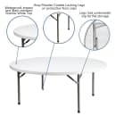 Flash Furniture DAD-YCZ-180R-GW-GG 71" Round Folding Table w/ Granite White Plastic Top, 29"H thumbnail 5