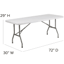 Flash Furniture DAD-YCZ-183B-GW-GG Rectangular Folding Table w/ Granite White Plastic Top - 72"W x 30"D x 29"H thumbnail 2