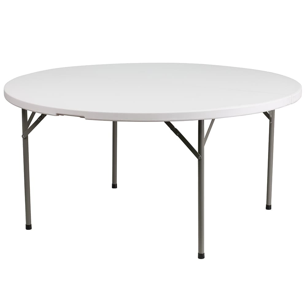 Flash Furniture DAD-YCZ-1-GW-GG 60 3/4" Round Folding Table w/ Granite White Plastic Top, 29 1/4"H