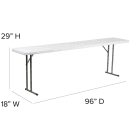 Flash Furniture DAD-YCZ-244-2-GW-GG Rectangular Folding Table w/ Granite White Plastic Top - 96"W x 18"D x 29"H thumbnail 2