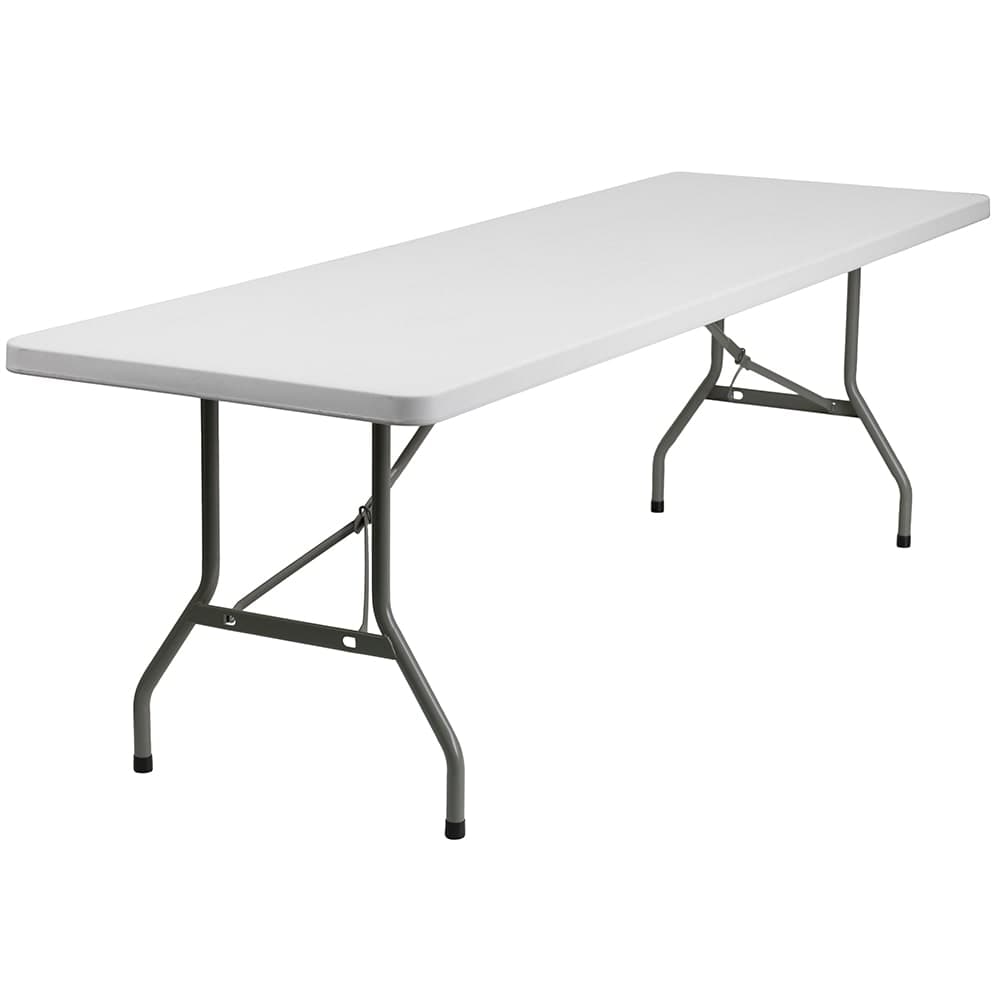 Flash Furniture DAD-YCZ-244-GW-GG Rectangular Folding Table w/ Granite White Plastic Top - 96"W x 30"D x 29"H