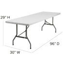 Flash Furniture DAD-YCZ-244-GW-GG Rectangular Folding Table w/ Granite White Plastic Top - 96"W x 30"D x 29"H thumbnail 2