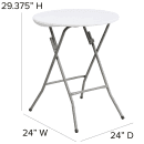 Flash Furniture DAD-YCZ-80R-1-SM-GW-GG 24" Round Folding Table w/ Granite White Plastic Top, 29 3/8"H thumbnail 2