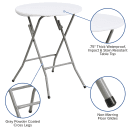 Flash Furniture DAD-YCZ-80R-1-SM-GW-GG 24" Round Folding Table w/ Granite White Plastic Top, 29 3/8"H thumbnail 5