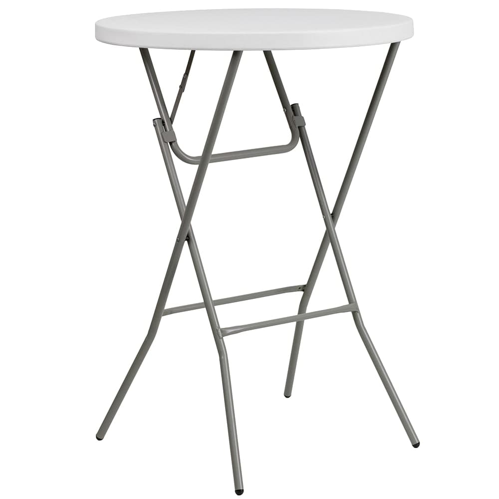 Flash Furniture DAD-YCZ-80R-2-BAR-GW-GG 31 1/4" Round Folding Table w/ Granite White Plastic Top, 43 3/4"H