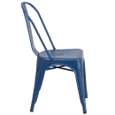 Flash Furniture ET-3534-AB-GG Stacking Chair w/ Vertical Slat Back - Distressed Metal, Antique Blue thumbnail 3