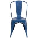 Flash Furniture ET-3534-AB-GG Stacking Chair w/ Vertical Slat Back - Distressed Metal, Antique Blue thumbnail 5