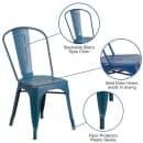 Flash Furniture ET-3534-AB-GG Stacking Chair w/ Vertical Slat Back - Distressed Metal, Antique Blue thumbnail 6