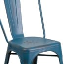 Flash Furniture ET-3534-AB-GG Stacking Chair w/ Vertical Slat Back - Distressed Metal, Antique Blue thumbnail 7
