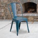 Flash Furniture ET-3534-AB-GG Stacking Chair w/ Vertical Slat Back - Distressed Metal, Antique Blue thumbnail 9