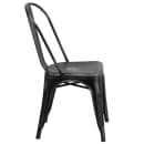Flash Furniture ET-3534-BK-GG Stacking Chair w/ Vertical Slat Back - Distressed Metal, Black thumbnail 3