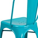 Flash Furniture ET-3534-CB-GG Stacking Chair w/ Vertical Slat Back - Metal, Crystal Teal thumbnail 8