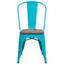 Flash Furniture ET-3534-CB-WD-GG Stacking Side Chair w/ Vertical Slat Back & Wood Seat - Steel Frame, Teal Blue thumbnail 4