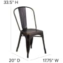 Flash Furniture ET-3534-COP-GG Stacking Chair w/ Vertical Slat Back - Distressed Metal, Copper thumbnail 2