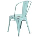 Flash Furniture ET-3534-DB-GG Stacking Chair w/ Vertical Slat Back - Distressed Metal, Blue Green thumbnail 4