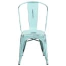 Flash Furniture ET-3534-DB-GG Stacking Chair w/ Vertical Slat Back - Distressed Metal, Blue Green thumbnail 5