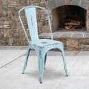 Flash Furniture ET-3534-DB-GG Stacking Chair w/ Vertical Slat Back - Distressed Metal, Blue Green thumbnail 9