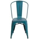 Flash Furniture ET-3534-KB-GG Stacking Chair w/ Vertical Slat Back - Distressed Metal, Kelly Blue thumbnail 5