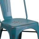 Flash Furniture ET-3534-KB-GG Stacking Chair w/ Vertical Slat Back - Distressed Metal, Kelly Blue thumbnail 7