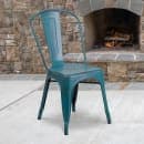 Flash Furniture ET-3534-KB-GG Stacking Chair w/ Vertical Slat Back - Distressed Metal, Kelly Blue thumbnail 9