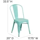 Flash Furniture ET-3534-MINT-GG Stacking Chair w/ Vertical Slat Back - Metal, Mint thumbnail 2