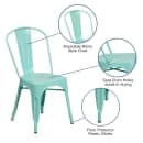 Flash Furniture ET-3534-MINT-GG Stacking Chair w/ Vertical Slat Back - Metal, Mint thumbnail 6