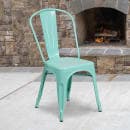 Flash Furniture ET-3534-MINT-GG Stacking Chair w/ Vertical Slat Back - Metal, Mint thumbnail 9