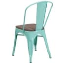 Flash Furniture ET-3534-MINT-WD-GG Stacking Side Chair w/ Vertical Slat Back & Wood Seat - Steel, Mint Green thumbnail 3