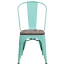 Flash Furniture ET-3534-MINT-WD-GG Stacking Side Chair w/ Vertical Slat Back & Wood Seat - Steel, Mint Green thumbnail 4