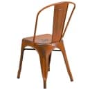 Flash Furniture ET-3534-OR-GG Stacking Chair w/ Vertical Slat Back - Distressed Metal, Orange thumbnail 4