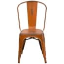 Flash Furniture ET-3534-OR-GG Stacking Chair w/ Vertical Slat Back - Distressed Metal, Orange thumbnail 5